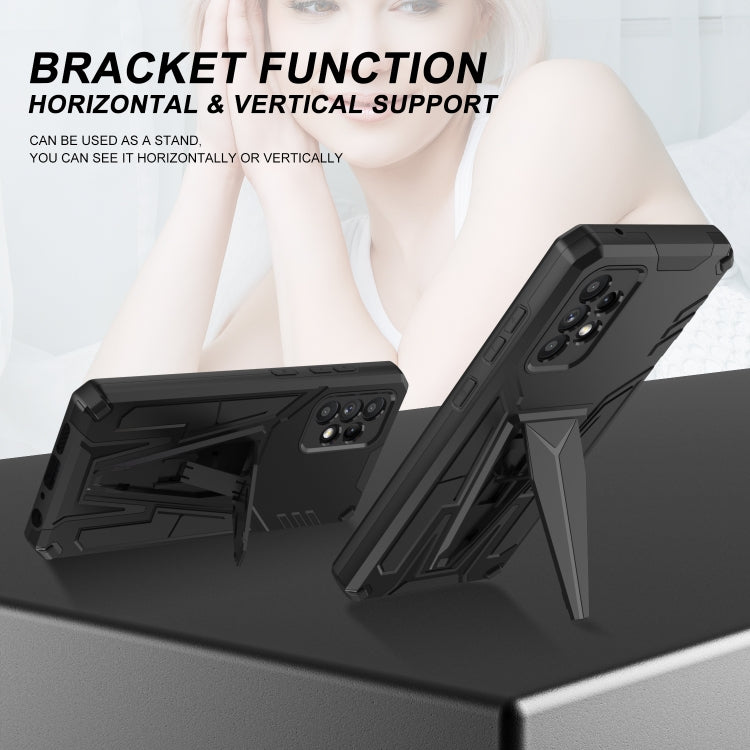 For Samsung Galaxy A52 4G/A52 5G/A52S 5G Super V Armor PC + TPU Shockproof Case with Invisible Holder