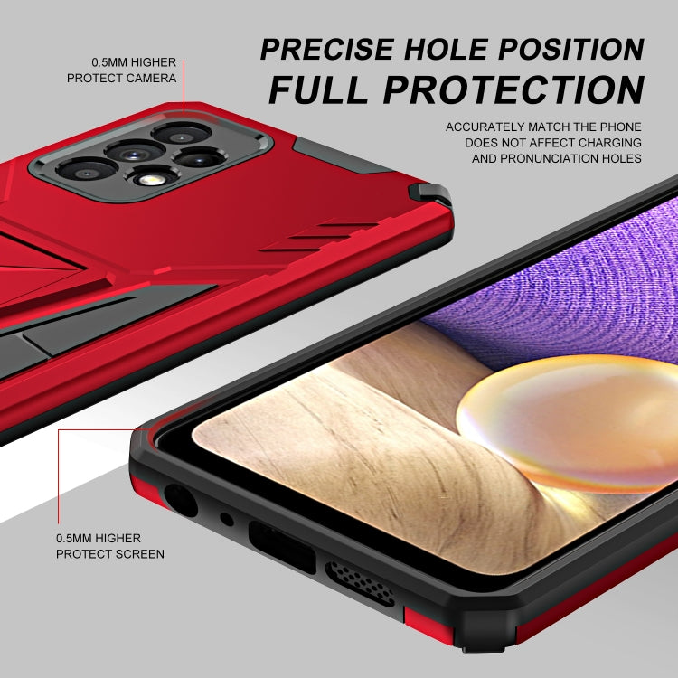For Samsung Galaxy A52 4G/A52 5G/A52S 5G Super V Armor PC + TPU Shockproof Case with Invisible Holder