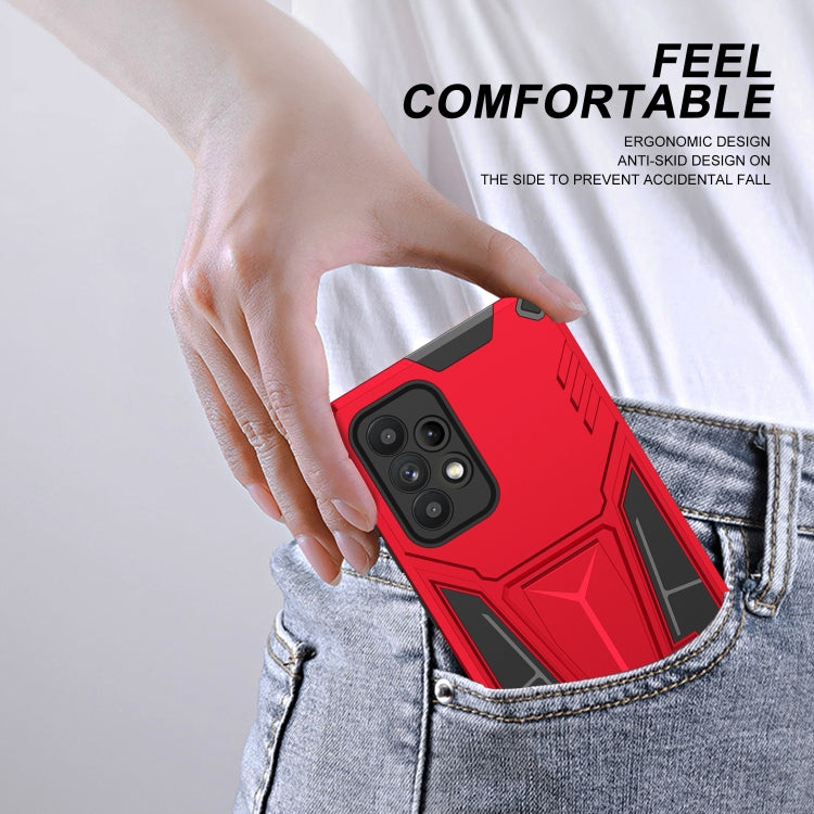 For Samsung Galaxy A52 4G/A52 5G/A52S 5G Super V Armor PC + TPU Shockproof Case with Invisible Holder