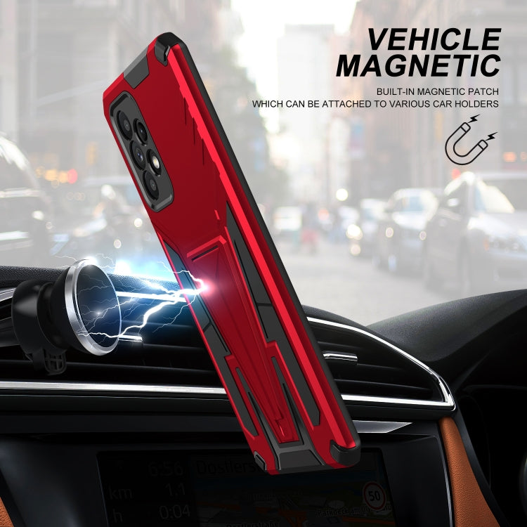 For Samsung Galaxy A52 4G/A52 5G/A52S 5G Super V Armor PC + TPU Shockproof Case with Invisible Holder