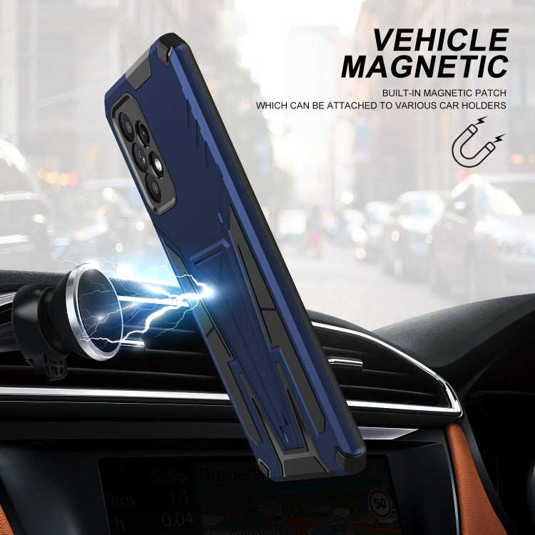 For Samsung Galaxy A52 4G/A52 5G/A52S 5G Super V Armor PC + TPU Shockproof Case with Invisible Holder