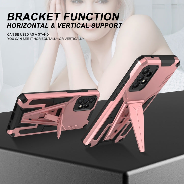 For Samsung Galaxy A52 4G/A52 5G/A52S 5G Super V Armor PC + TPU Shockproof Case with Invisible Holder