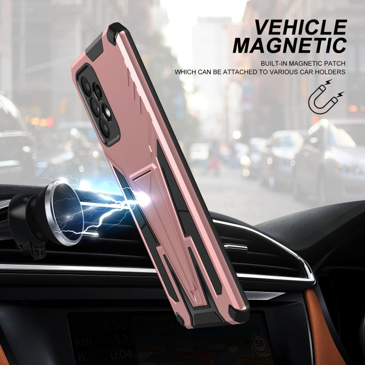 For Samsung Galaxy A52 4G/A52 5G/A52S 5G Super V Armor PC + TPU Shockproof Case with Invisible Holder