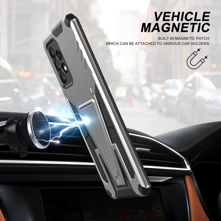 For Samsung Galaxy A52 4G/A52 5G/A52S 5G Super V Armor PC + TPU Shockproof Case with Invisible Holder
