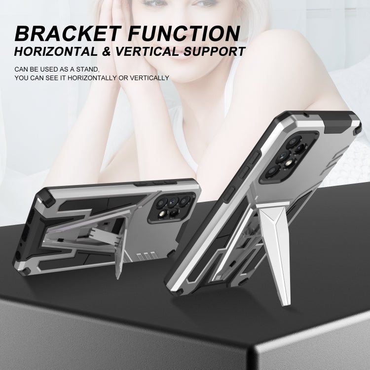 For Samsung Galaxy A52 4G/A52 5G/A52S 5G Super V Armor PC + TPU Shockproof Case with Invisible Holder