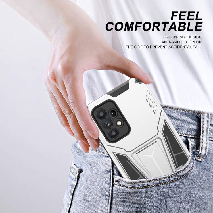 For Samsung Galaxy A52 4G/A52 5G/A52S 5G Super V Armor PC + TPU Shockproof Case with Invisible Holder