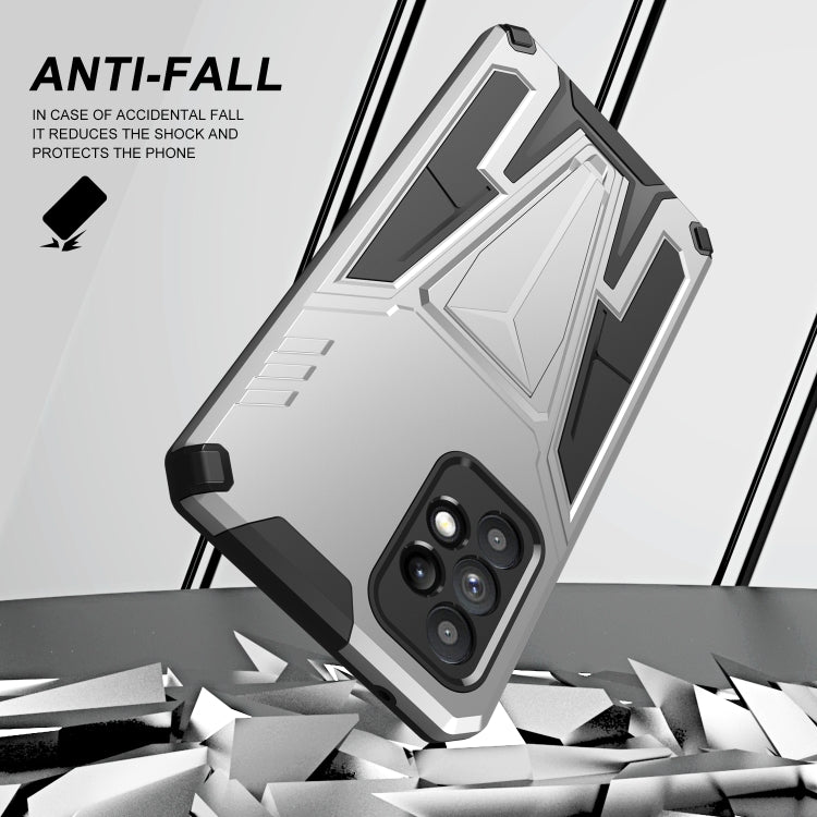 For Samsung Galaxy A52 4G/A52 5G/A52S 5G Super V Armor PC + TPU Shockproof Case with Invisible Holder