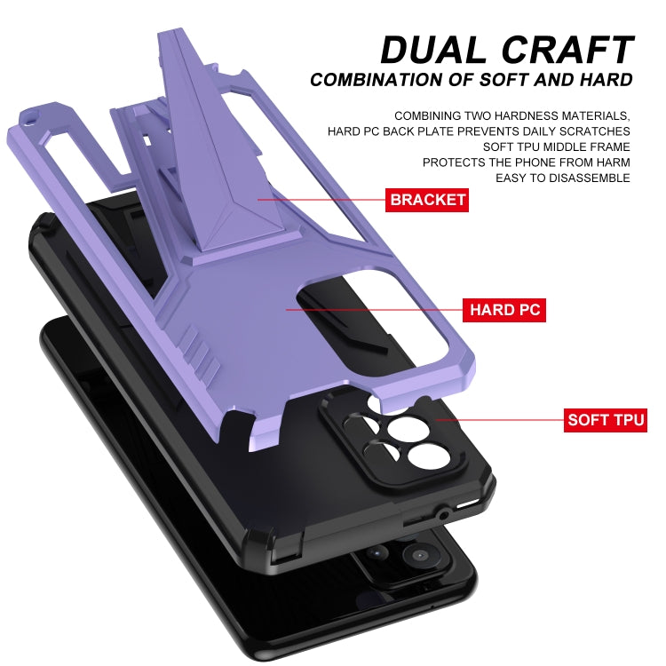 For Samsung Galaxy A52 4G/A52 5G/A52S 5G Super V Armor PC + TPU Shockproof Case with Invisible Holder