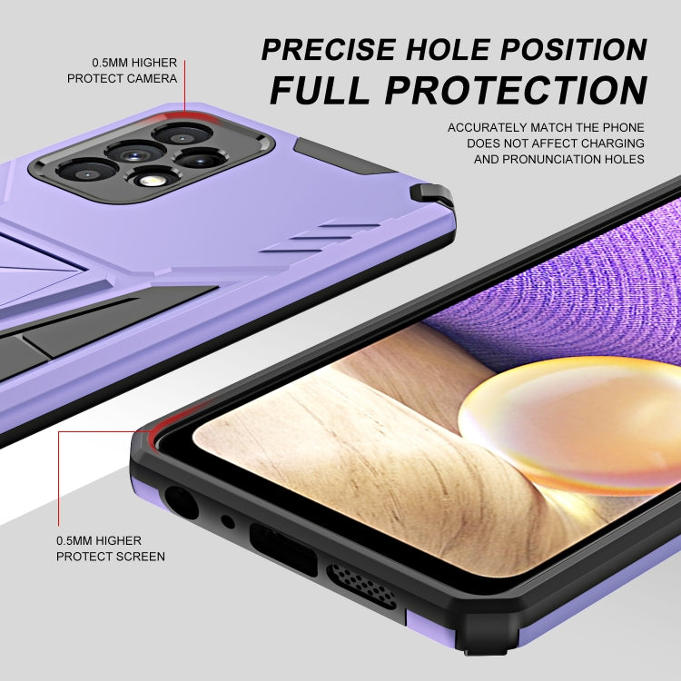 For Samsung Galaxy A52 4G/A52 5G/A52S 5G Super V Armor PC + TPU Shockproof Case with Invisible Holder