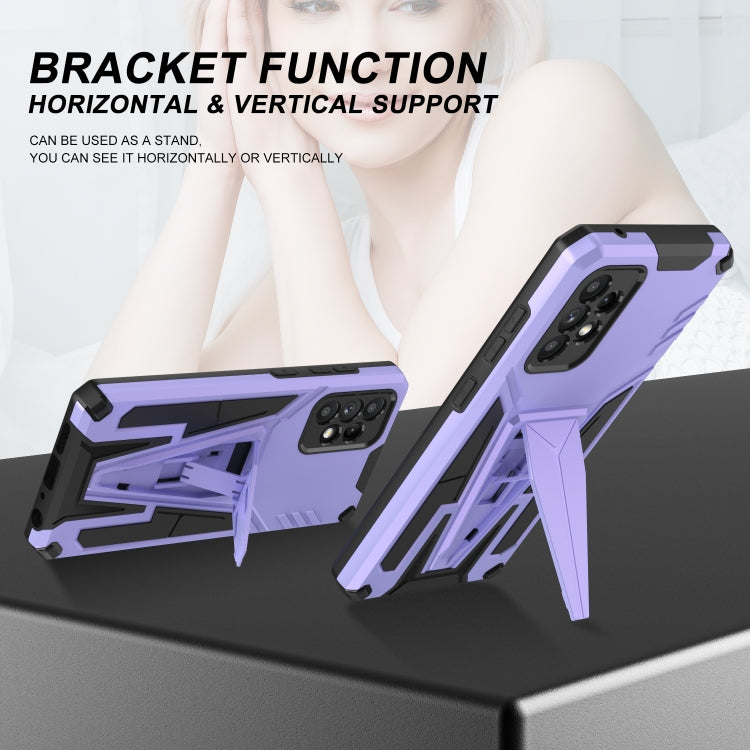For Samsung Galaxy A52 4G/A52 5G/A52S 5G Super V Armor PC + TPU Shockproof Case with Invisible Holder