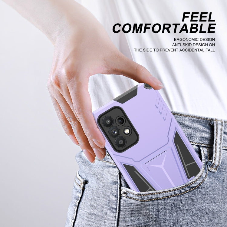 For Samsung Galaxy A52 4G/A52 5G/A52S 5G Super V Armor PC + TPU Shockproof Case with Invisible Holder