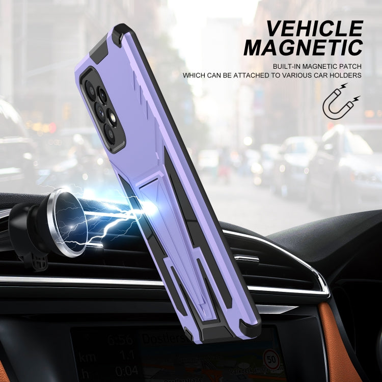 For Samsung Galaxy A52 4G/A52 5G/A52S 5G Super V Armor PC + TPU Shockproof Case with Invisible Holder