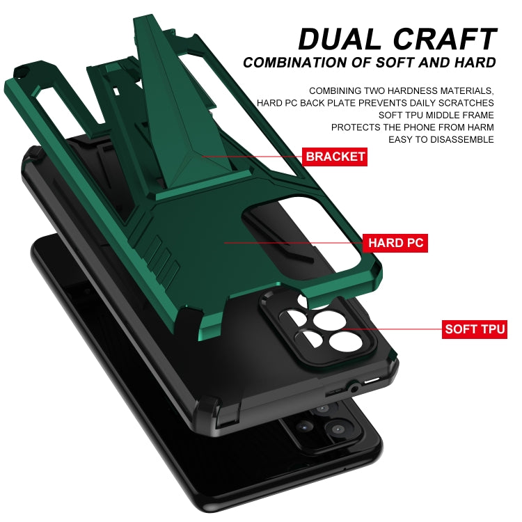 For Samsung Galaxy A72 4G / 5G Super V Armor PC + TPU Shockproof Case with Invisible Holder