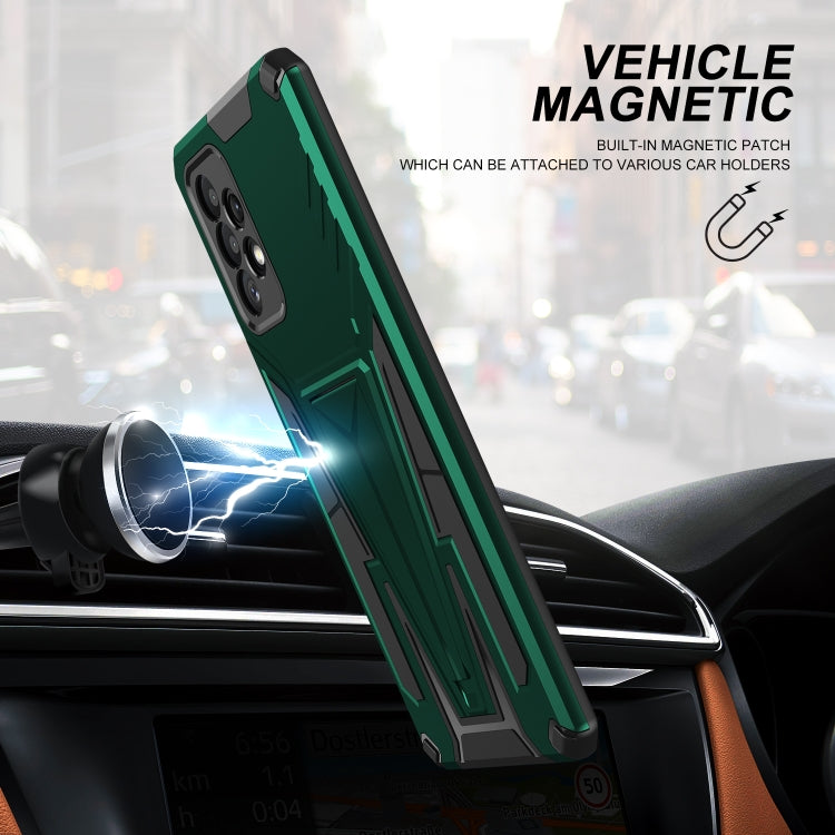 For Samsung Galaxy A72 4G / 5G Super V Armor PC + TPU Shockproof Case with Invisible Holder