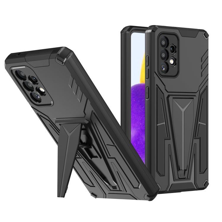 For Samsung Galaxy A72 4G / 5G Super V Armor PC + TPU Shockproof Case with Invisible Holder