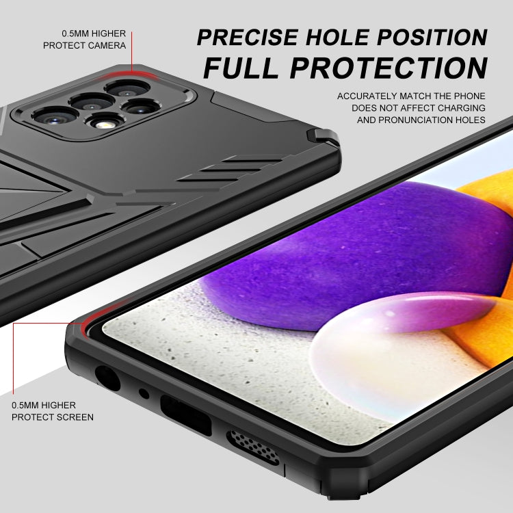 For Samsung Galaxy A72 4G / 5G Super V Armor PC + TPU Shockproof Case with Invisible Holder