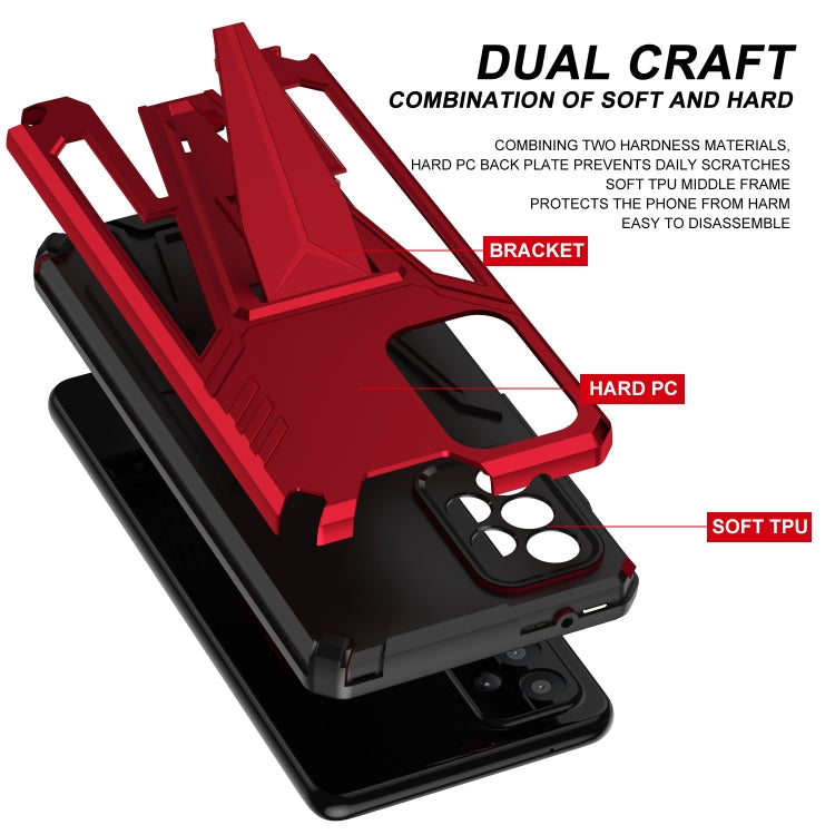 For Samsung Galaxy A72 4G / 5G Super V Armor PC + TPU Shockproof Case with Invisible Holder