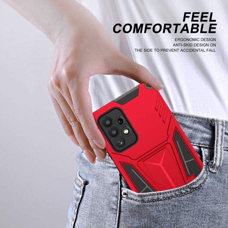 For Samsung Galaxy A72 4G / 5G Super V Armor PC + TPU Shockproof Case with Invisible Holder
