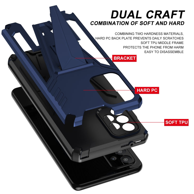 For Samsung Galaxy A72 4G / 5G Super V Armor PC + TPU Shockproof Case with Invisible Holder