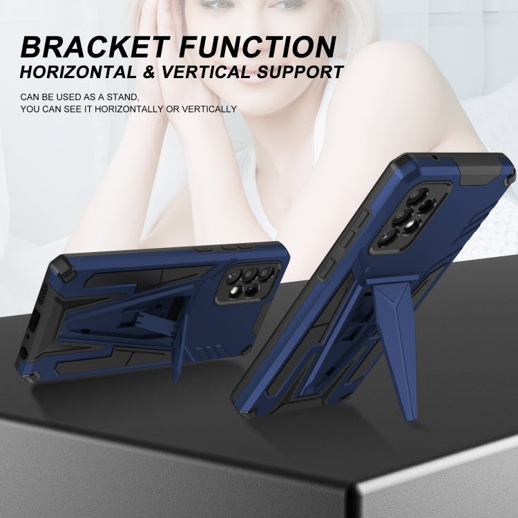 For Samsung Galaxy A72 4G / 5G Super V Armor PC + TPU Shockproof Case with Invisible Holder