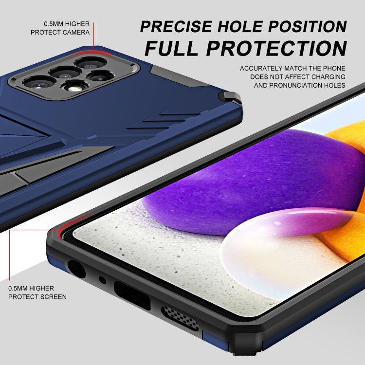 For Samsung Galaxy A72 4G / 5G Super V Armor PC + TPU Shockproof Case with Invisible Holder