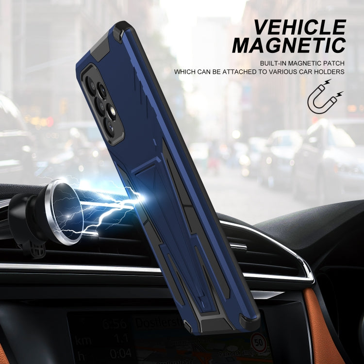 For Samsung Galaxy A72 4G / 5G Super V Armor PC + TPU Shockproof Case with Invisible Holder