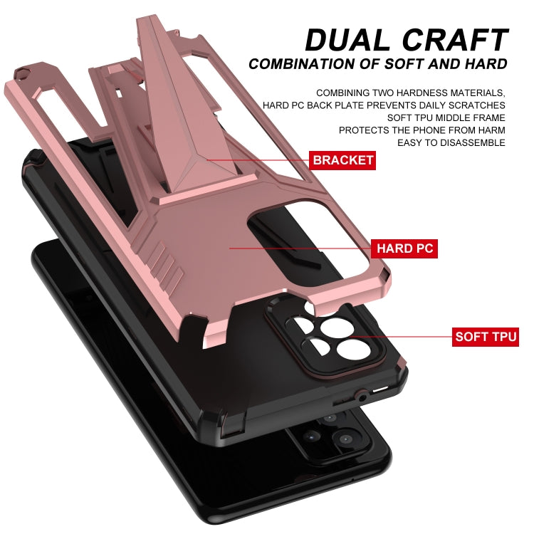 For Samsung Galaxy A72 4G / 5G Super V Armor PC + TPU Shockproof Case with Invisible Holder