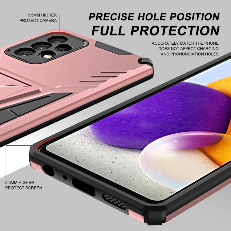 For Samsung Galaxy A72 4G / 5G Super V Armor PC + TPU Shockproof Case with Invisible Holder