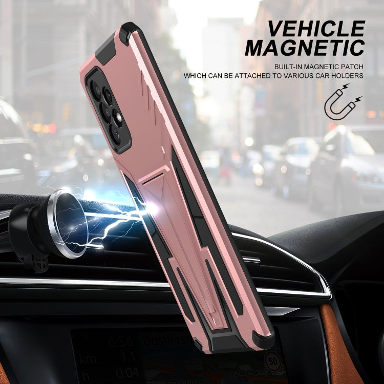 For Samsung Galaxy A72 4G / 5G Super V Armor PC + TPU Shockproof Case with Invisible Holder