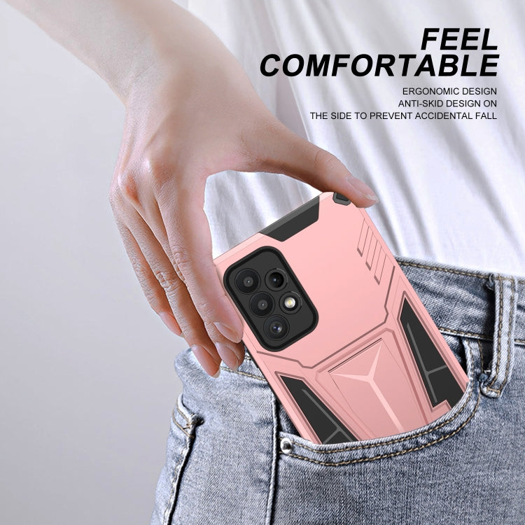For Samsung Galaxy A72 4G / 5G Super V Armor PC + TPU Shockproof Case with Invisible Holder