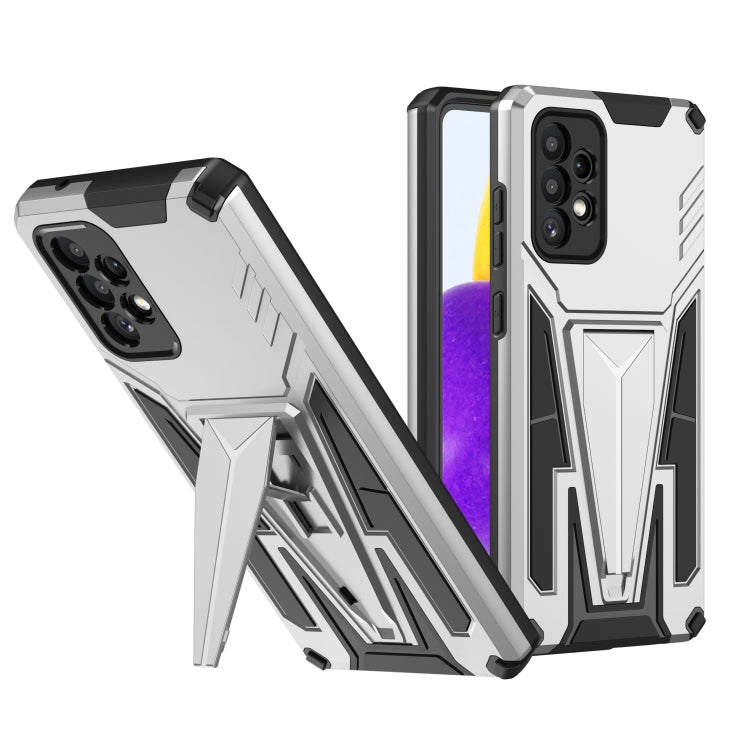 For Samsung Galaxy A72 4G / 5G Super V Armor PC + TPU Shockproof Case with Invisible Holder