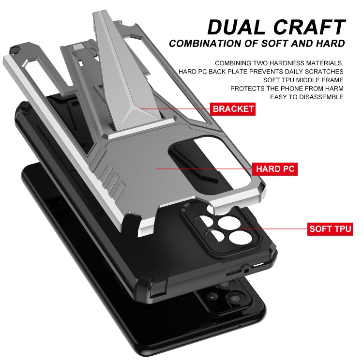 For Samsung Galaxy A72 4G / 5G Super V Armor PC + TPU Shockproof Case with Invisible Holder