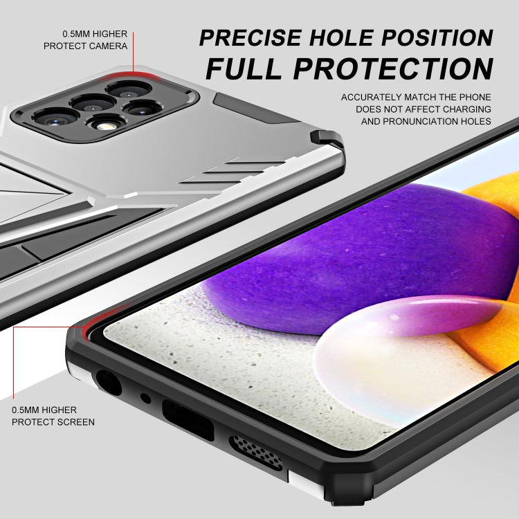 For Samsung Galaxy A72 4G / 5G Super V Armor PC + TPU Shockproof Case with Invisible Holder
