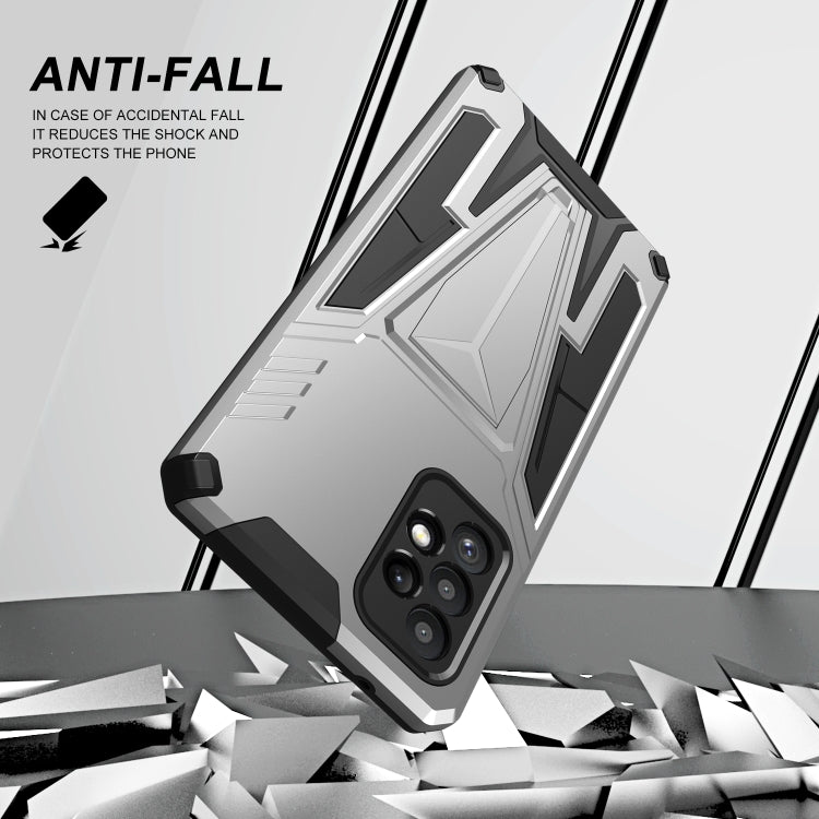 For Samsung Galaxy A72 4G / 5G Super V Armor PC + TPU Shockproof Case with Invisible Holder