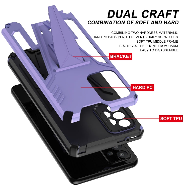 For Samsung Galaxy A72 4G / 5G Super V Armor PC + TPU Shockproof Case with Invisible Holder