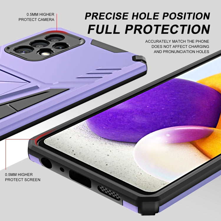 For Samsung Galaxy A72 4G / 5G Super V Armor PC + TPU Shockproof Case with Invisible Holder