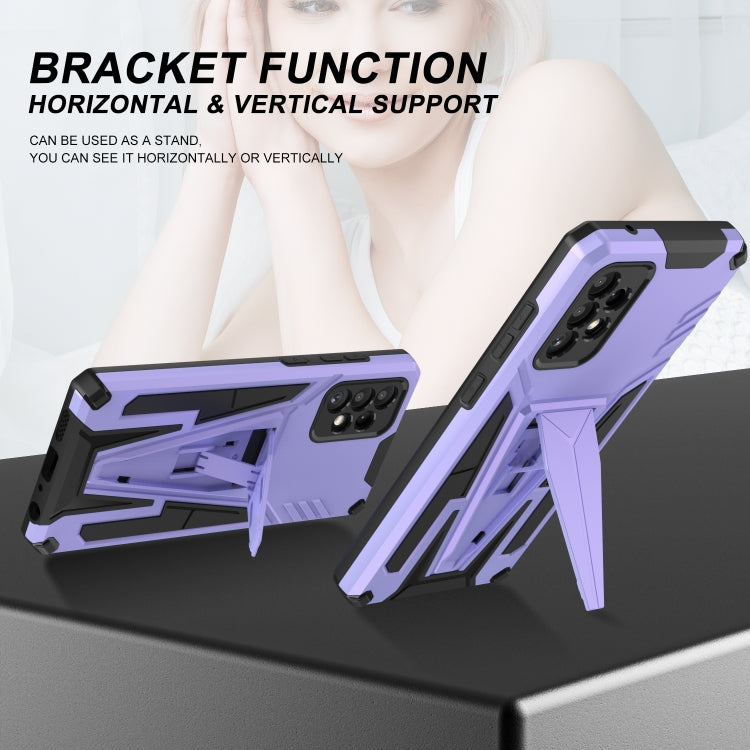 For Samsung Galaxy A72 4G / 5G Super V Armor PC + TPU Shockproof Case with Invisible Holder