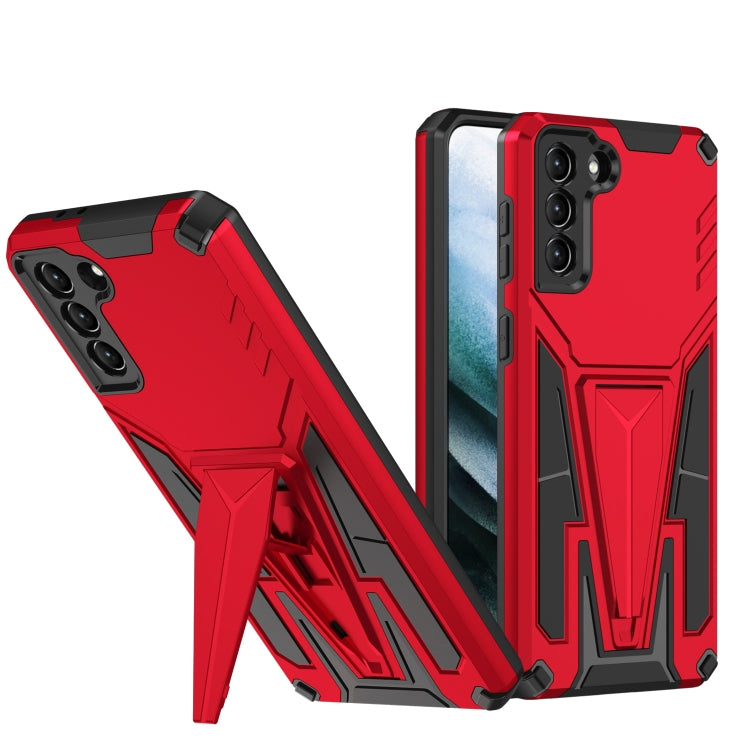 For Samsung Galaxy S21 5G Super V Armor PC + TPU Shockproof Case with Invisible Holder