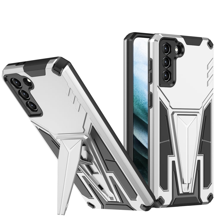 For Samsung Galaxy S21 5G Super V Armor PC + TPU Shockproof Case with Invisible Holder