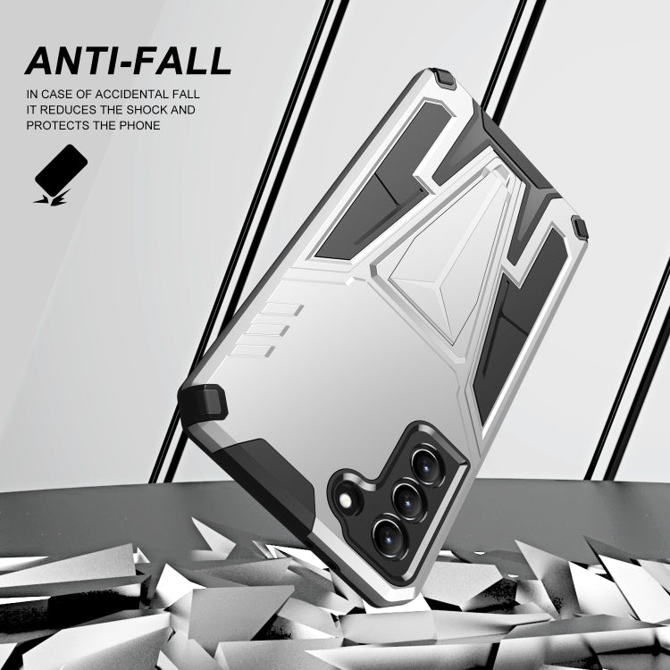 For Samsung Galaxy S21 5G Super V Armor PC + TPU Shockproof Case with Invisible Holder