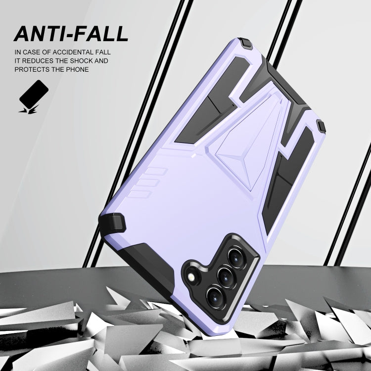 For Samsung Galaxy S21 5G Super V Armor PC + TPU Shockproof Case with Invisible Holder