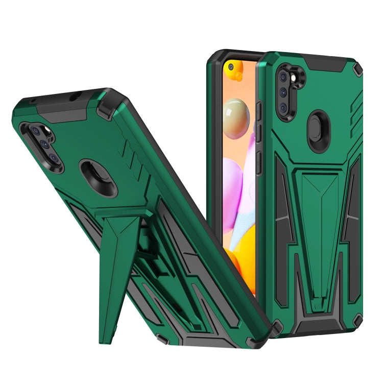 For Samsung Galaxy A11 US Version Super V Armor PC + TPU Shockproof Case with Invisible Holder