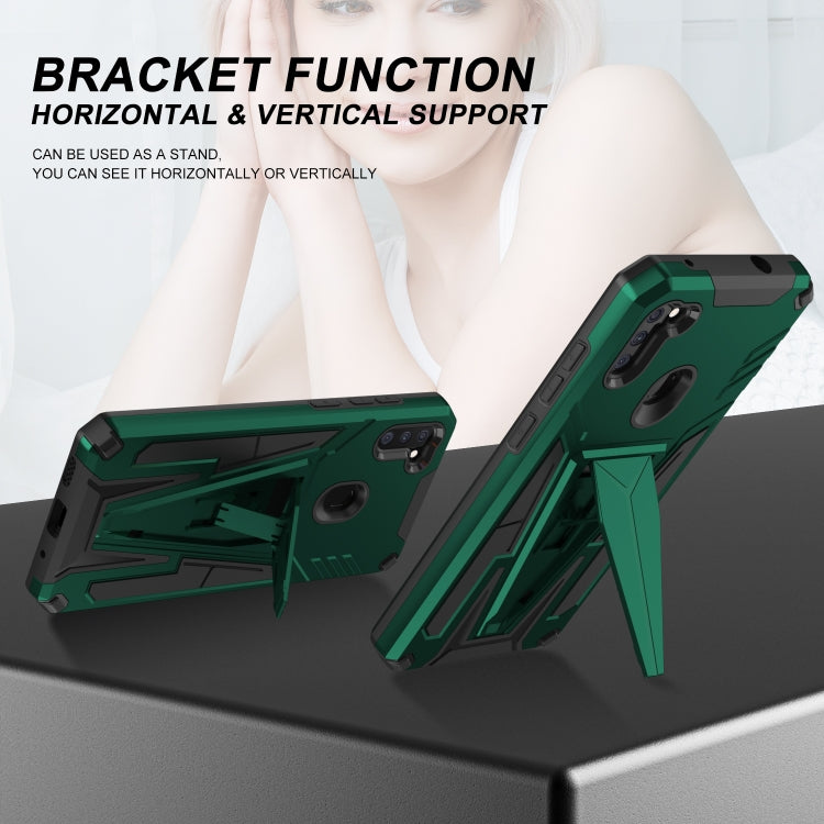 For Samsung Galaxy A11 US Version Super V Armor PC + TPU Shockproof Case with Invisible Holder