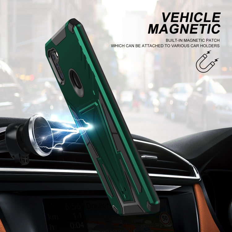 For Samsung Galaxy A11 US Version Super V Armor PC + TPU Shockproof Case with Invisible Holder