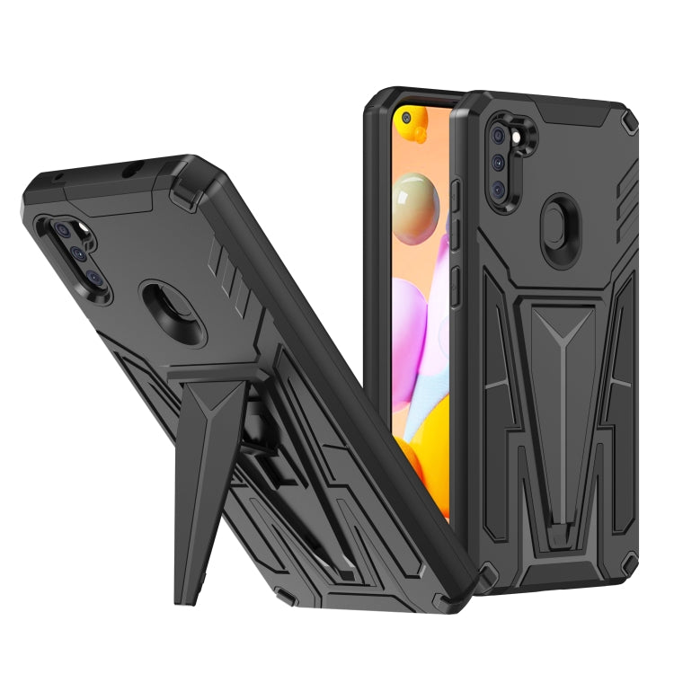 For Samsung Galaxy A11 US Version Super V Armor PC + TPU Shockproof Case with Invisible Holder