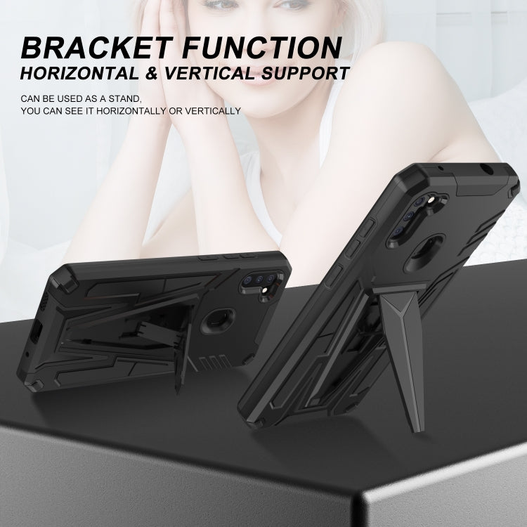 For Samsung Galaxy A11 US Version Super V Armor PC + TPU Shockproof Case with Invisible Holder
