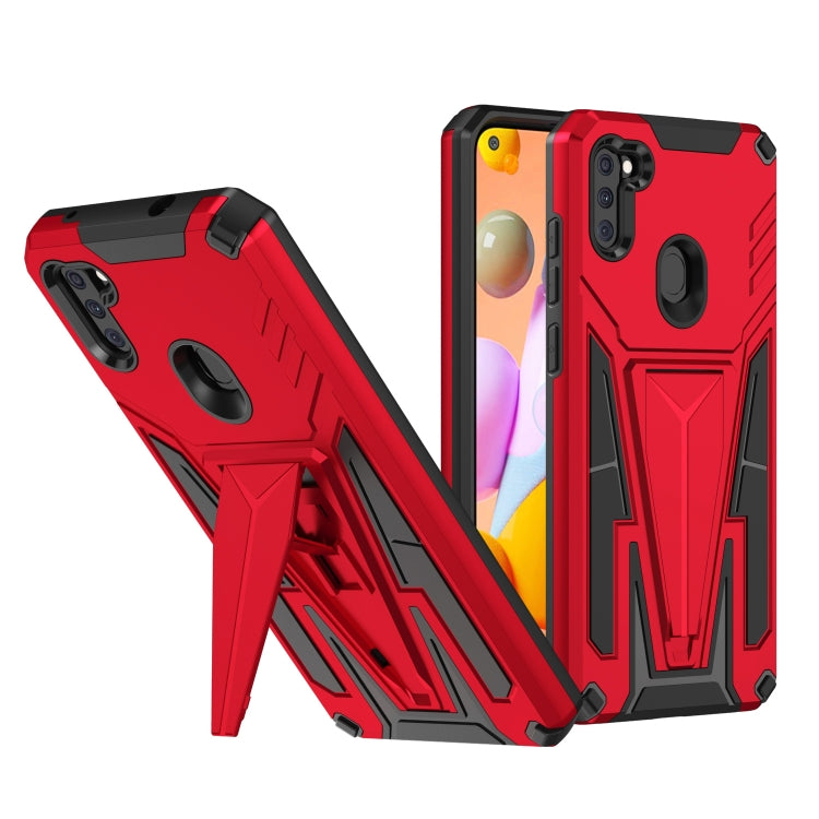 For Samsung Galaxy A11 US Version Super V Armor PC + TPU Shockproof Case with Invisible Holder