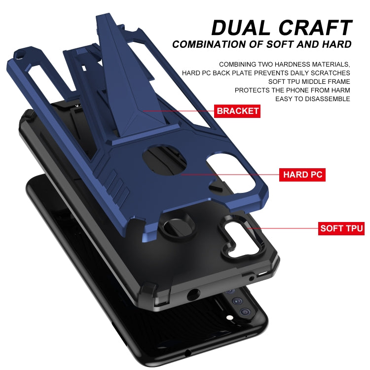 For Samsung Galaxy A11 US Version Super V Armor PC + TPU Shockproof Case with Invisible Holder