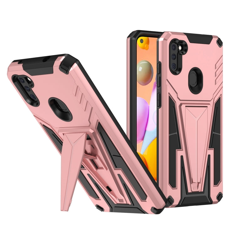 For Samsung Galaxy A11 US Version Super V Armor PC + TPU Shockproof Case with Invisible Holder