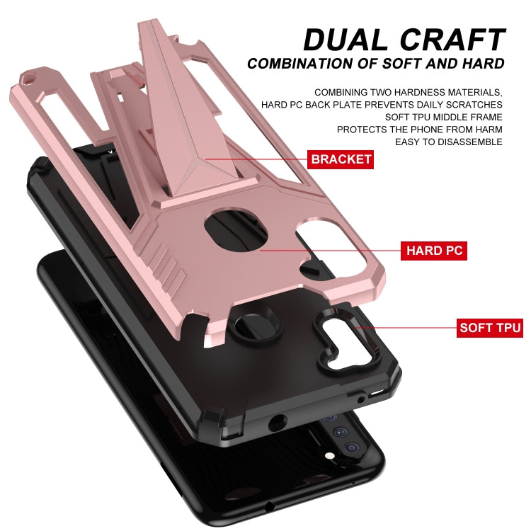 For Samsung Galaxy A11 US Version Super V Armor PC + TPU Shockproof Case with Invisible Holder